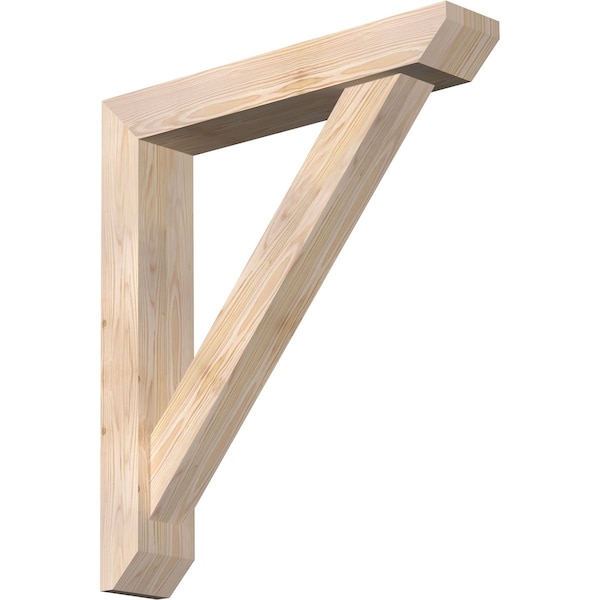 Ekena Millwork Traditional Slat Smooth Bracket w/ Offset Brace, Douglas Fir, 5 1/2"W x 30"D x 34"H BKT0604X30X34TRA06SDF - main